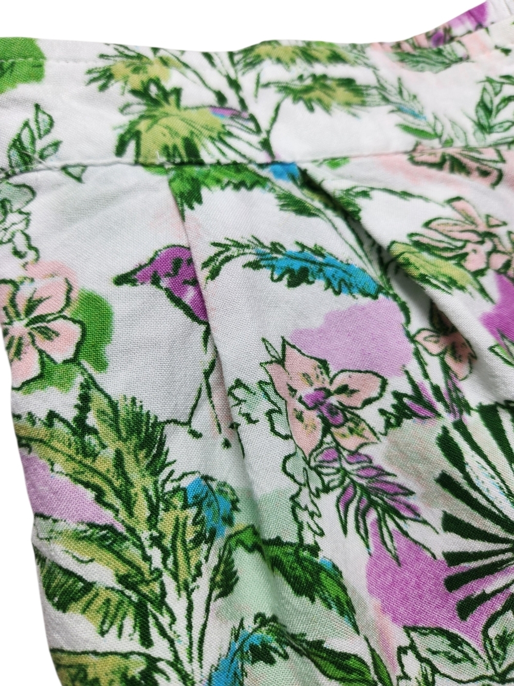 Stella Parker Tropical Flamingo Floral Wide-Leg Flowy Crop Pants Small Resort - Picture 6 of 16